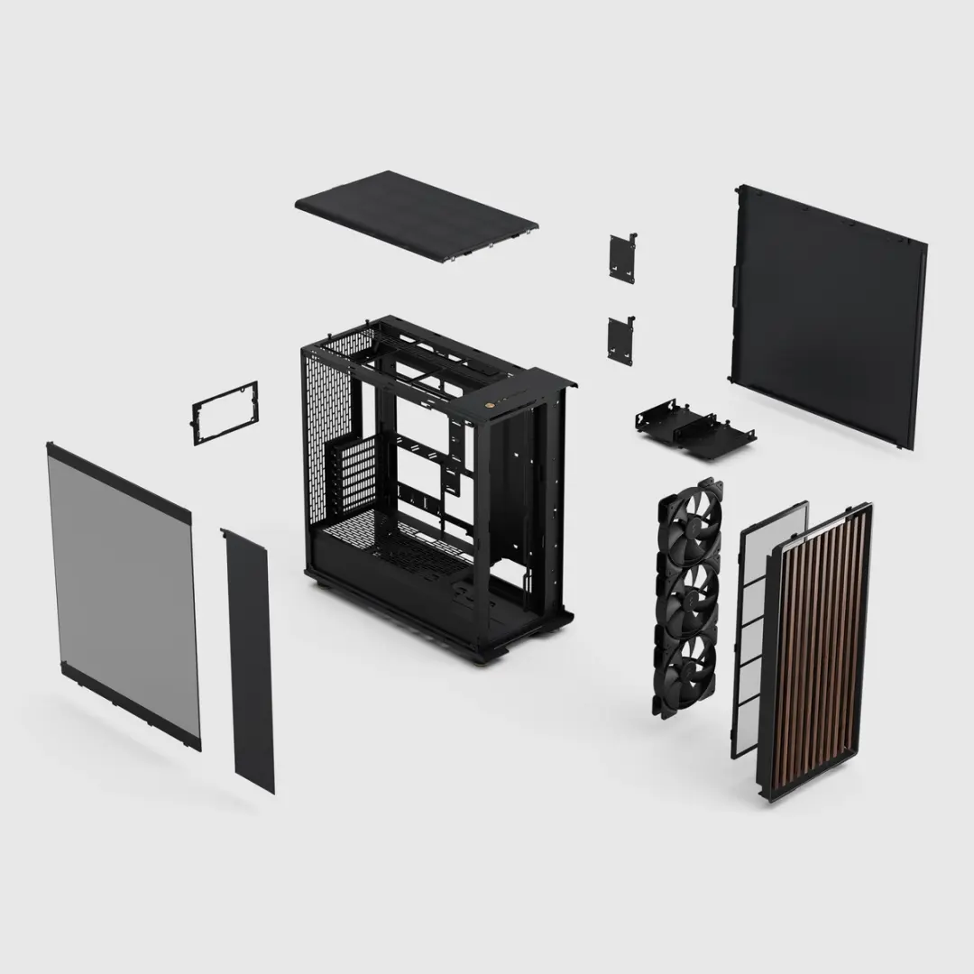 FRACTAL CASE MID TOWER NORTH XL RC CHARCOAL BLACK TG DARK MB connettore inv - immagine 10