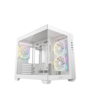 DEEPCOOL CASE MICRO ATX CG330 3F WHITE 2xTG 3xARGB FAN (sup 360)