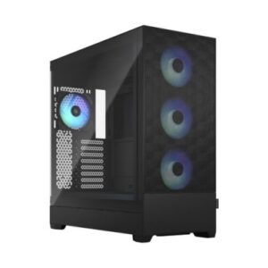 Fractal Pop XL Air RGB Black con pannello in vetro temperato Clear Tint: case tower spazioso, airflow ottimizzato e illuminazione RGB.