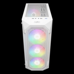 GAMDIAS CASE MID TOWER AURA GC1 ELITE WHITE 4*120mm ARGB FAN TG MESH